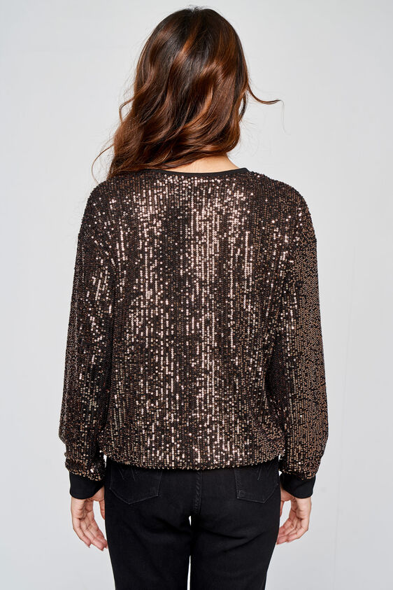Black Geometric Straight Top, Black, image 4